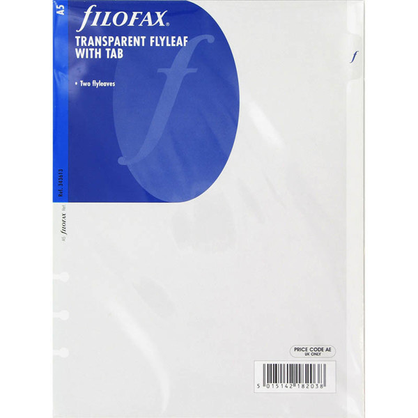 filofax A5 voorblad transparant met tab