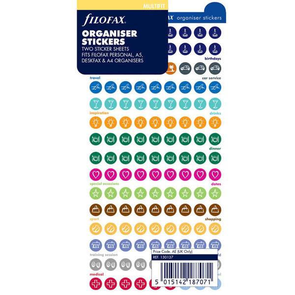 filofax Personal plakstickers