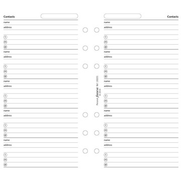 filofax Personal naam / adres / fax / E-mail / telefoon / mobiel - wit