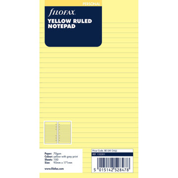 filofax Personal notitieblok gelijnd geel