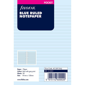 filofax Pocket papier gelijnd blauw