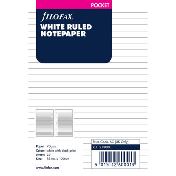 filofax Pocket papier gelijnd wit