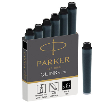 Parker inktpatronen Quink  mini black     6stuks