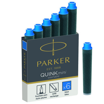 Parker inktpatronen Quink  mini blue      6stuks