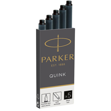 Parker inktpatronen Quink permanent black 5stuks