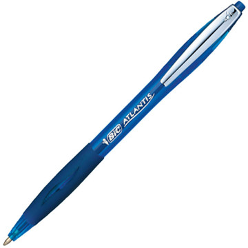 balpen BIC Atlantis metalen clip - blauw