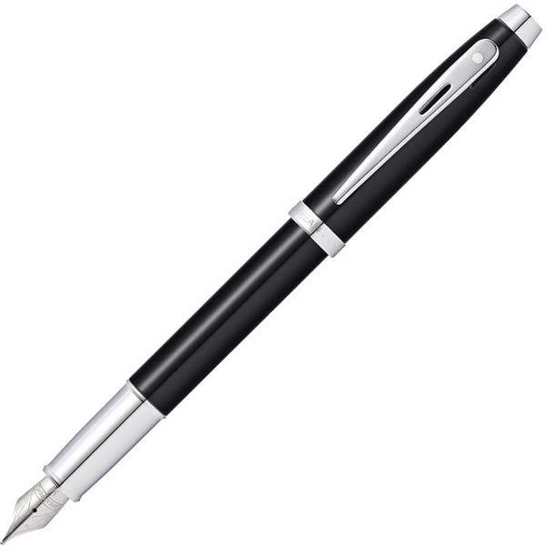 Sheaffer 100 glossy black lacquer vulpen M