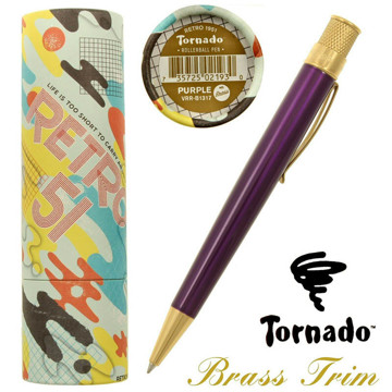 Retro 51 Tornado Brass Classic Lacquer Purple