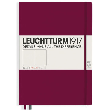 LEUCHTTURM1917 Master Slim A4+ notitieboek Port Red blanco