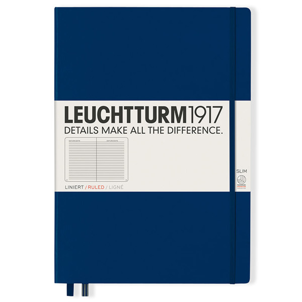 LEUCHTTURM1917 Master Slim A4+ notitieboek Navy gelijnd