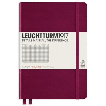 LEUCHTTURM1917 Medium A5 notitieboek Port Red geruit