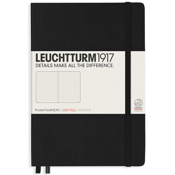 LEUCHTTURM1917 Medium A5 notitieboek Black dotted