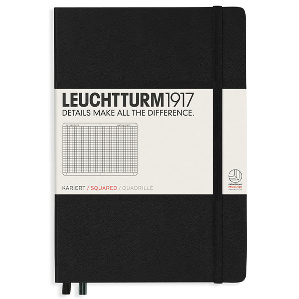 LEUCHTTURM1917 Medium A5 notitieboek Black geruit