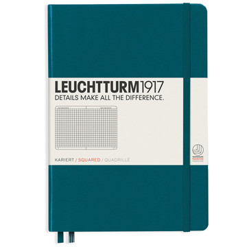 LEUCHTTURM1917 Medium A5 notitieboek Pacific Green geruit