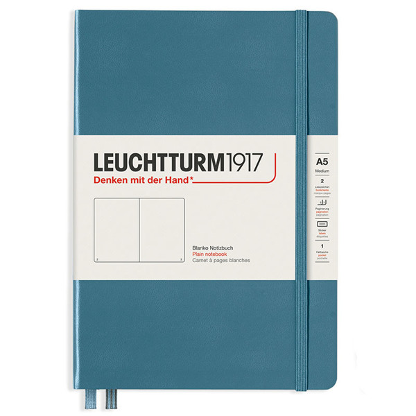 LEUCHTTURM1917 Medium A5 Rising Colour notitieboek Stone Blue blanco