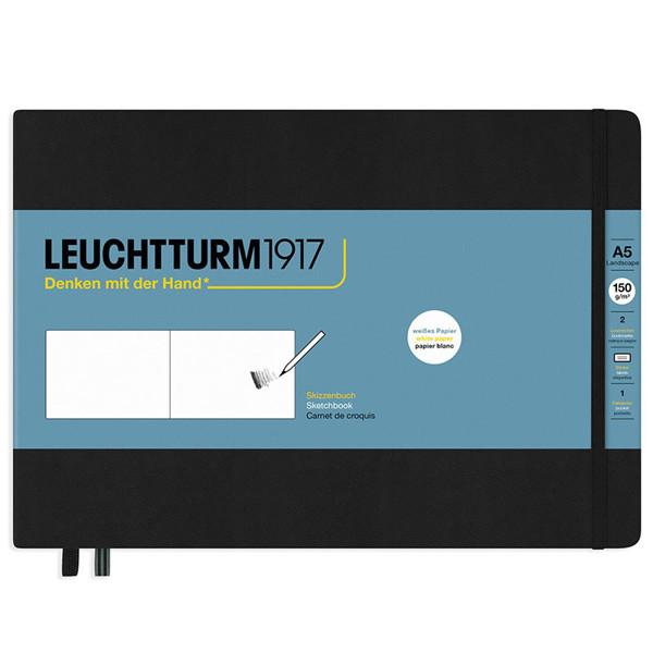 LEUCHTTURM1917 Sketchbook Medium Landscape Black