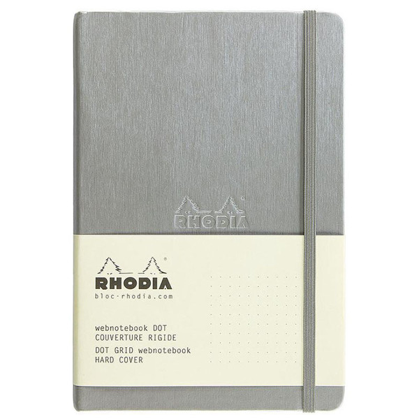 notitieboek Rhodia Webnotebook 145x210mm A5 dotted - silver