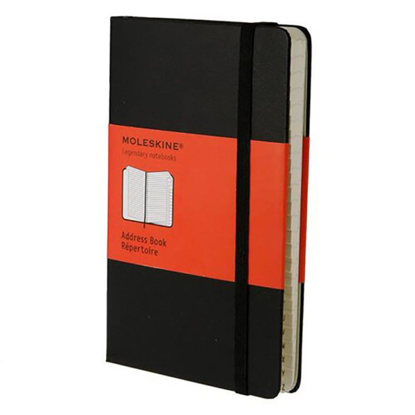 alfabetboek Moleskine  90x140mm gebonden 192blz.