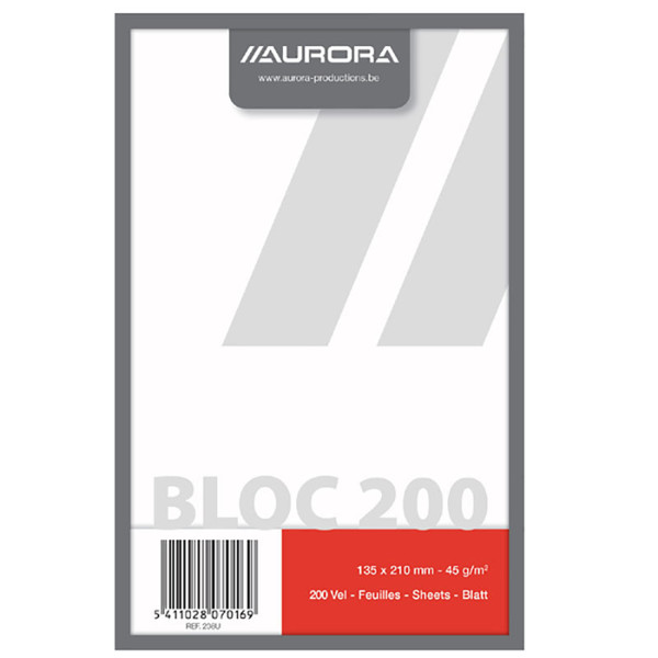 kladblok Aurora  210x135mm 200vel blanco