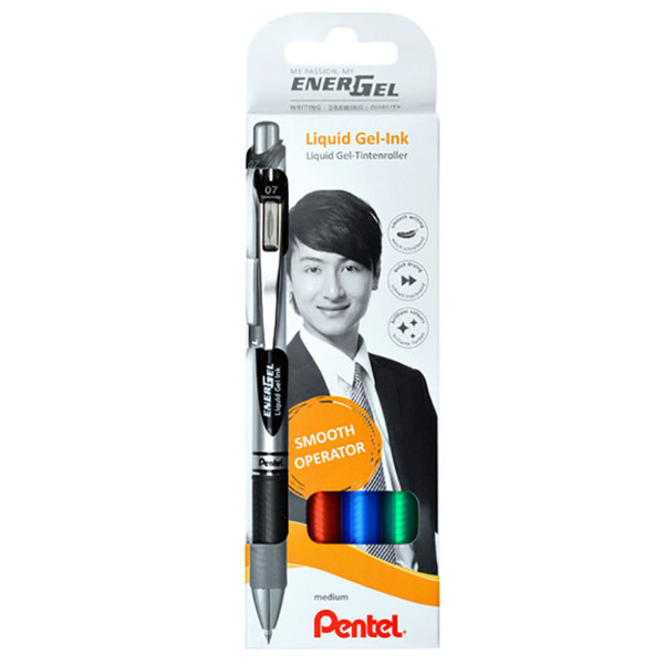 rollerpen Pentel Energel BL77 - 0.35mm blister 4 kleuren