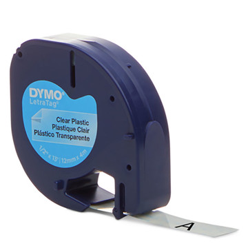 lettertape Dymo Letratag 12267 plastic 12mm x 4m transparant