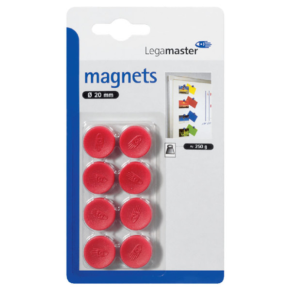 magneet Legamaster 20mm  8stuks rood