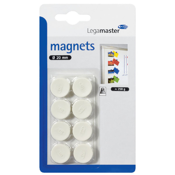 magneet Legamaster 20mm  8stuks wit