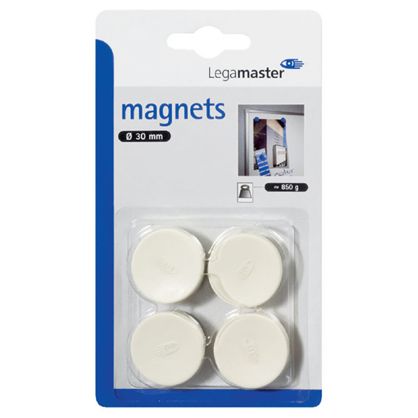 magneet Legamaster 30mm  4stuks wit