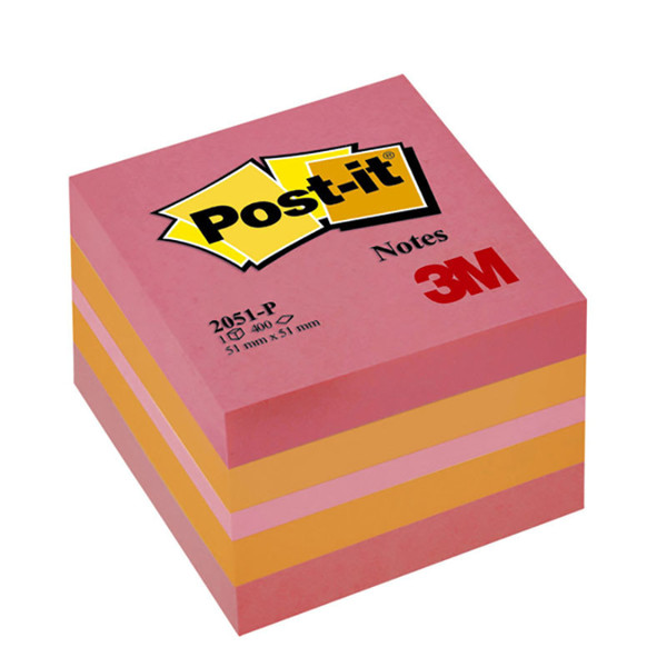 memoblok 3M Post-it  51x51mm minikubus roze