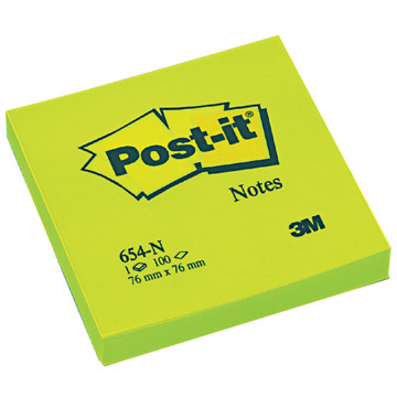 memoblok 3M Post-it  76x76mm 654-NG neon groen