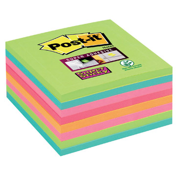 memoblok 3M Post-it  76x76mm 654-SSRB Super Sticky rainbow