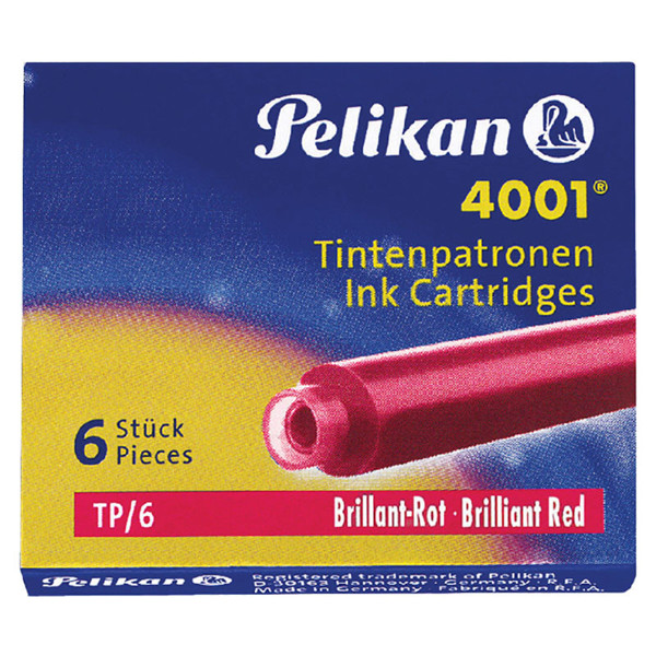 Pelikan inktpatronen 4001 rood          - 6stuks