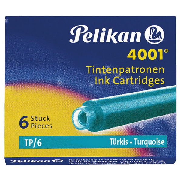 Pelikan inktpatronen 4001 turquoise     - 6stuks