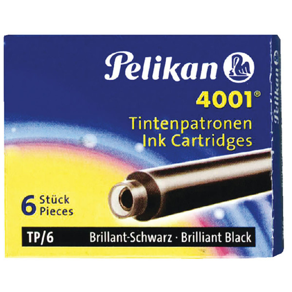 Pelikan inktpatronen 4001 zwart         - 6stuks