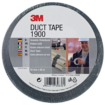 plakband 3M 1900 Duct Tape 50mm x 50m zwart