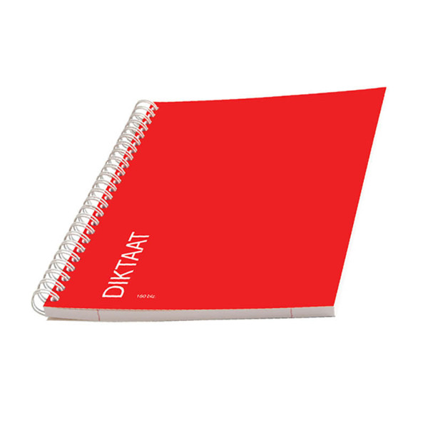 schrift A5 spiraal gelijnd           160blz. rood