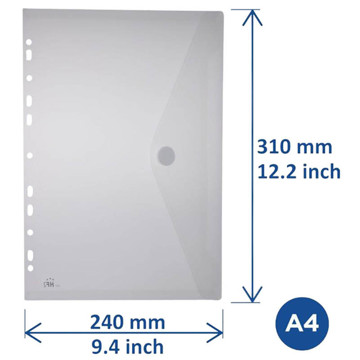 showtas HF2 A4 11-gaats envelopsluiting 10stuks transparant