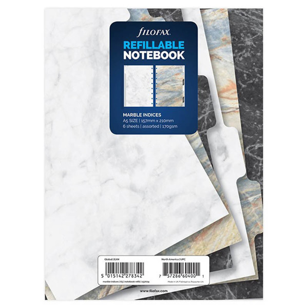 notitieboek Filofax Notebook A5  interieur 6-tabs blanco marble