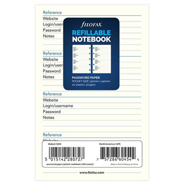 notitieboek Filofax Notebook pocket  interieur password paper