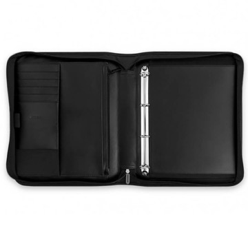 schrijfmap Filofax A4 Metropol  black + rits + ring en handvat