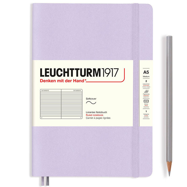 LEUCHTTURM1917 Medium A5 Softcover Smooth Colour notitieboek Lilac gelijnd