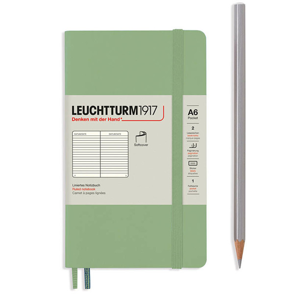 LEUCHTTURM1917 Pocket A6 Softcover notitieboek Sage gelijnd