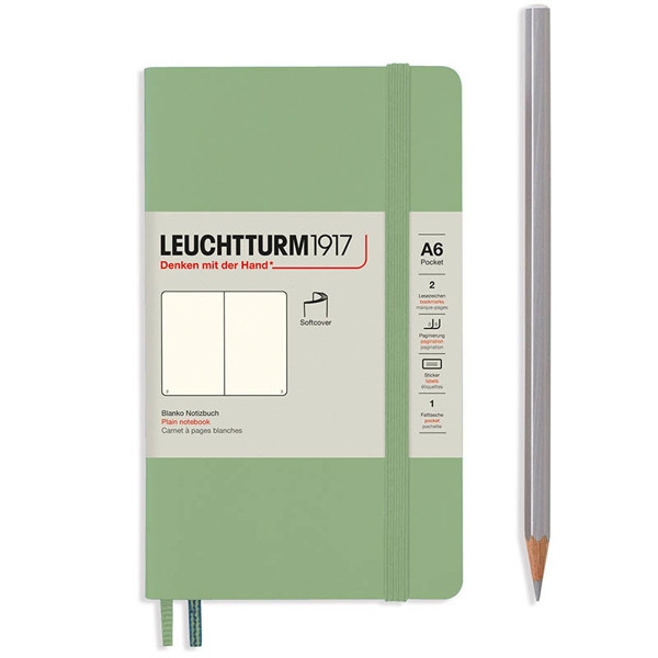 LEUCHTTURM1917 Pocket A6 Softcover notitieboek Sage blanco