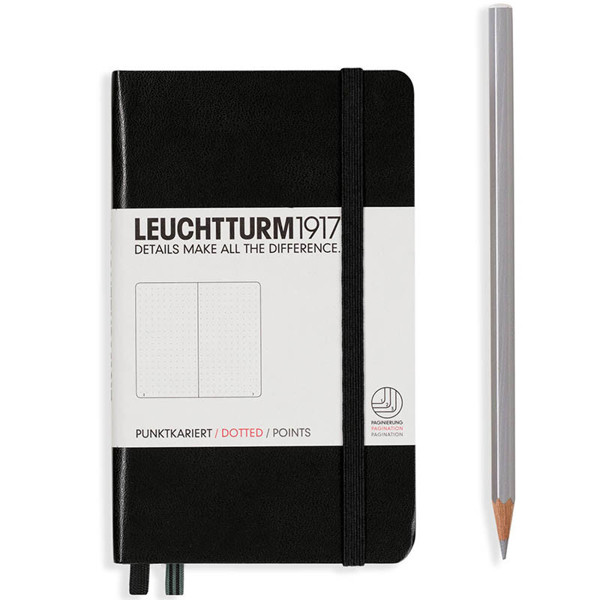 LEUCHTTURM1917 Pocket A6 notitieboek Black dotted