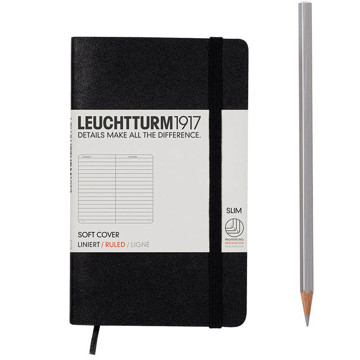 LEUCHTTURM1917 Pocket A6 Softcover notitieboek Black gelijnd