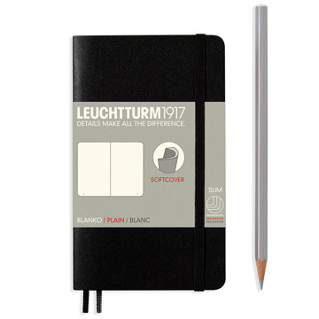 LEUCHTTURM1917 Pocket A6 Softcover notitieboek Black blanco