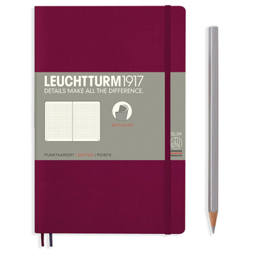 LEUCHTTURM1917 Paperback A6+ Softcover notitieboek Port Red dotted