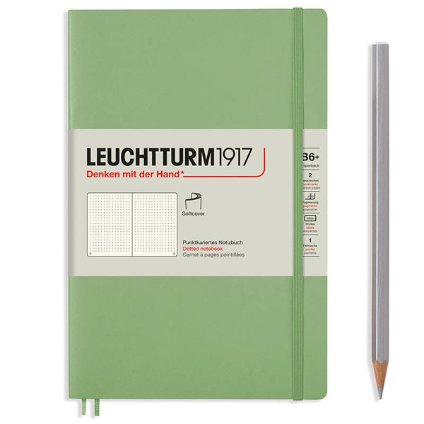 LEUCHTTURM1917 Paperback A6+ Softcover notitieboek Sage gelijnd