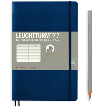 LEUCHTTURM1917 Paperback A6+ Softcover notitieboek Navy gelijnd