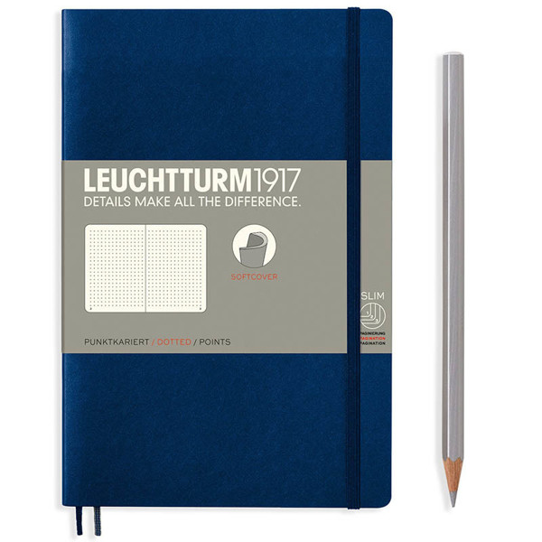 LEUCHTTURM1917 Paperback A6+ Softcover notitieboek Navy dotted